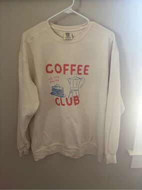 Comfort Colors Cream "Coffee Club" Graphic Crewneck